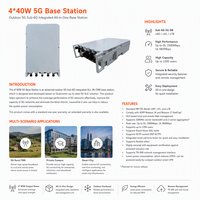 Estación Base 5G GNB para Exteriores de 1.5Gbps Ultra Rápida, 4x40W de Alta Potencia, Sub-6GHz N78 N41 N40 R16 R17, Modo SA, Baja Latencia, ENodeB IP66