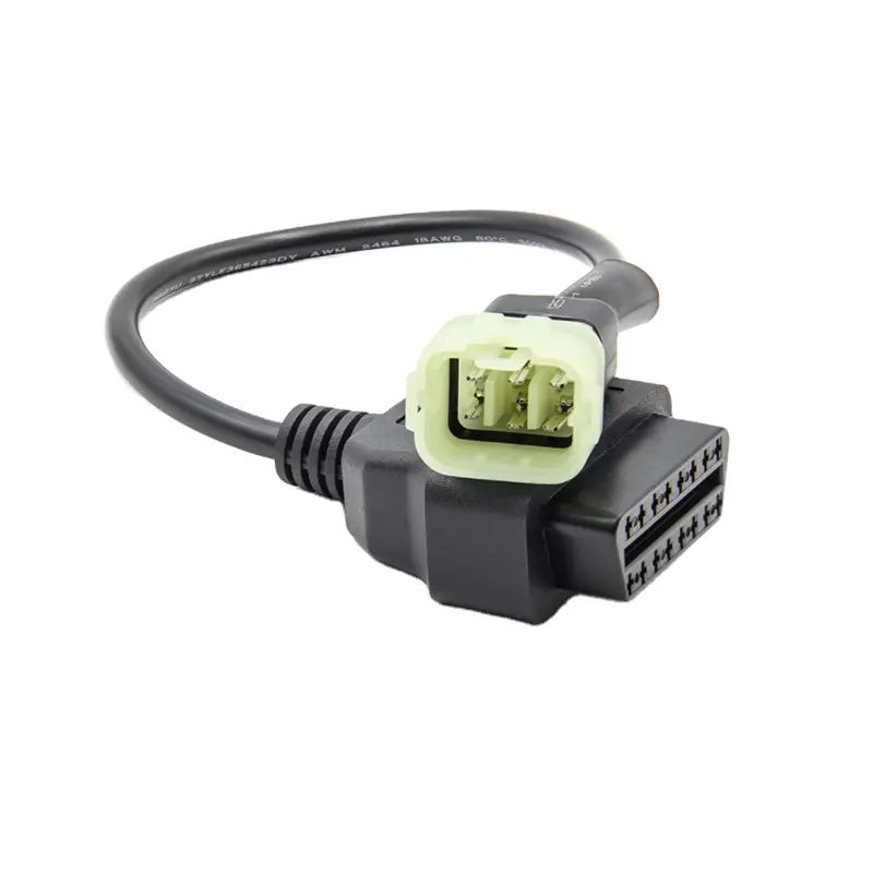 Obd2 conector para motocicleta, conector para moto ktm 6pin, adaptador de 16 pinos, ferramenta de diagnóstico de falha do motor diy