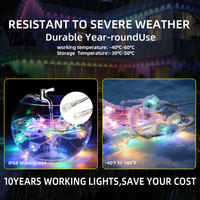   Luces LED RGBIC Inteligentes para Exteriores con Control por Voz a través de Aplicación, Resistentes al Agua IP67, para Decoración Navideña Permanente en el Techo de la Casa durante Todo el Año