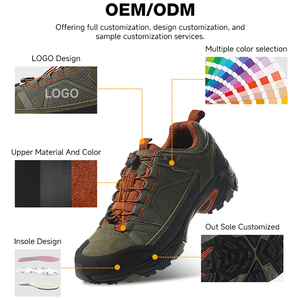 Chaussures de randonnée et de trail légères unisexes en daim et maille imperméables à lacets rapides pour toutes les saisons - Product Image 6
