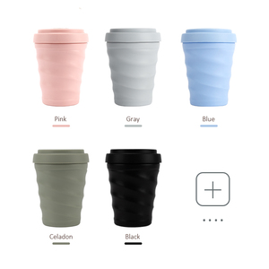 Taza de café de silicona <span class=keywords><strong>apta</strong></span> para lavavajillas y microondas, tazas de café reutilizables portátiles de 12 oz - Product Image 3