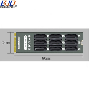 Оптовая продажа с завода: Адаптер-карта расширения NGFF M.2 NVMe Key-M на 9 портов SATA 3.0 с алюминиевым корпусом для жестких дисков - Product Image 3