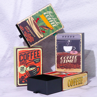 Boîte d'emballage cadeau de café naturel en carton personnalisé avec protection de l'environnement boîte cadeau à tiroir de luxe de haute qualité avec logo de boîte à café