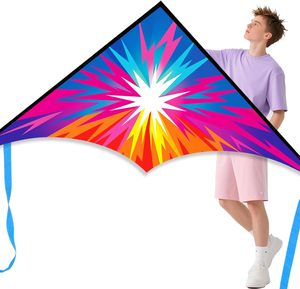 <span class=keywords><strong>Cometa</strong></span> Delta Grande, Fácil de Volar, para Niños de 4 a 8 y de 8 a 12 Años, <span class=keywords><strong>Cometa</strong></span> Arcoíris Vibrante con Diseño de Rayos - Product Image 3