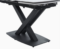 Table de salle à manger/restaurant moderne en marbre, rectangulaire, extensible, pivotante à 360 degrés, en céramique
