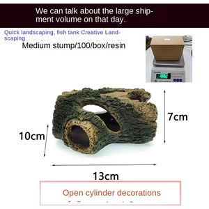 Rettile Habitat decorazione caverna cortecce, acquario grotta <span class=keywords><strong>tronco</strong></span> albero <span class=keywords><strong>cavo</strong></span>, nascondigli resina 5.1 pollici - Product Image 4
