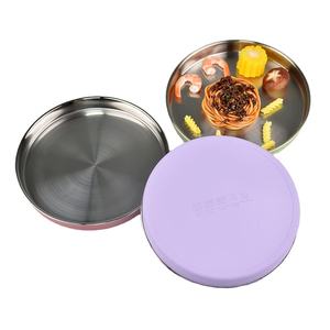 Nuevo producto de diseño moderno, vajilla para niños, plato de alimentación de cena de silicona con ventosa de acero inoxidable 304 para bebé - Product Image 2