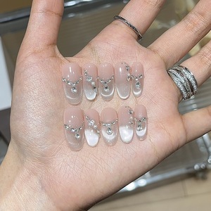 <span class=keywords><strong>Uñas</strong></span> Postizas Acrílicas de Lujo con Efecto Ojo de Gato, Diseño de Ataúd Cuadrado, Molde 3D, Glamorosas para Uso Diario, Venta al por Mayor - Product Image 6