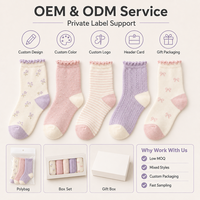 Lot de 5 paires de chaussettes ras du cou en mélange de coton pour femmes, motif floral mignon, respirantes, tendance, avec logo personnalisé, OEM, marque privée