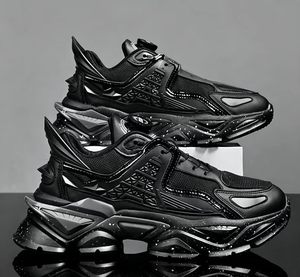 Stock <b>Men</b> Light Weight Soft Chunky <b>Platform</b> Sneakers Mesh Patch Height Increasing Casual Walking <b>Shoes</b> - Product Image 1