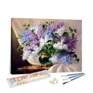 OEM ODM Venta al por Mayor Pintura por Números Kit de Arte en Lienzo de Florero de Flores <span class=keywords><strong>Lila</strong></span> (Naturaleza Muerta) - Product Image 1