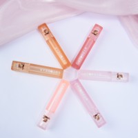 Bonbon Doux Ours en Peluche 2ml Tubes de Brillant à Lèvres carrés Transparent Brun rose Petit Conteneur de Brillant à Lèvres Mignon