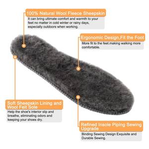 Bottes de pluie en <span class=keywords><strong>peau</strong></span> de <span class=keywords><strong>mouton</strong></span> pure laine, semelle intérieure brute, doublure en agneau épaisse et moelleuse, bottes de neige pour hommes et femmes, pantoufles - Product Image 1