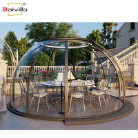 Dôme transparent en polycarbonate préfabriqué commercial, maison bulle igloo pour location en extérieur