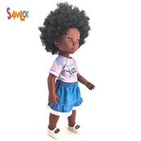 Poupées miniatures en vinyle Samlok pour filles, cheveux bouclés naturels, >70-80 CM, avec lumières, échelle 1:7, série mode, boîte vitrine