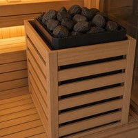 Cabine de sauna traditionnelle d'intérieur en bois massif de pruche canadienne pour 4-5 personnes, sauna sec familial, vente en gros directe usine