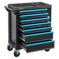 Chariot à outils en acier verrouillable à 7 tiroirs pour atelier de réparation automobile OEM/ODM/OBM, capacité de charge de 450 kg, avec panneau de verrouillage