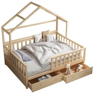 Montessori Furniture Kids Bed Twin Canopy Bed Montessori Baby Bed Wood Children