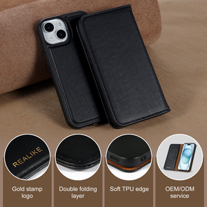 Étui de téléphone portefeuille en cuir de galet biodégradable magnétique recyclable de luxe personnalisé et écologique pour <span class=keywords><strong>iPhone</strong></span> 17 16 Pro Max - Product Image 3