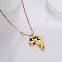 Colliers pendentifs Myshape avec carte d'Afrique pour hommes, drapeaux des pays africains, collier en acier inoxydable, chaîne à maillons, bijoux de mode pour hommes