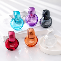 Flacon pulvérisateur de parfum en verre transparent rond et plat de 30 ml, rechargeable, portable, pour voyage, cosmétique