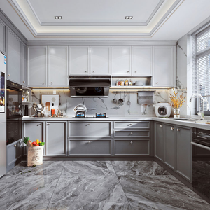 Armoire de <span class=keywords><strong>cuisine</strong></span> de style farmhouse peinte sur mesure, couleur au choix |   Haut blanc, <span class=keywords><strong>bas</strong></span> marine |   MDF personnalisé |   Fabricant - Product Image 6