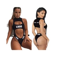 Modieus Merk Hete Vrouwen Meisjes Strandkleding Hoge Hals Push-Up Badmode Eendelig Badpak Bikini