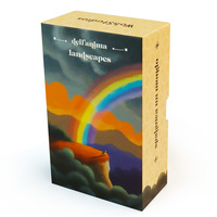 Boîte à cartes de tarot en papier portable, écologique, recyclable, avec couvercle et base, bord bleu arc-en-ciel |   Affirmation personnalisée de luxe adaptée aux familles