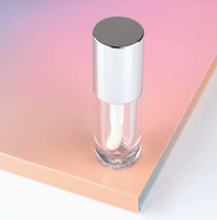 Tube en plastique transparent de 10 ml pour lèvres, rechargeable, avec surface givrée et capuchon couronne, pour cosmétiques DIY, fournitures de beauté, vente en gros