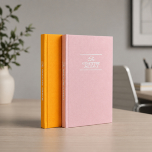 Journal <span class=keywords><strong>de</strong></span> luxe en lin, couverture en tissu rose, carnet à couverture rigide, doré à l'or fin, format A5, journal <span class=keywords><strong>de</strong></span> gratitude pour femmes, filles, cadeau pour meilleure amie - Product Image 1