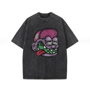 T-shirt surdimensionné Street Art Print Gym Fit pour homme en pur coton personnalisé avec manches courtes en détresse - Product Image 3