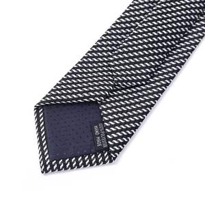 Corbata de Sarga Negra y Blanca Tiyo para Hombre, Sin Nudo, Estilo Minimalista, Accesorio para el Lugar de Trabajo, Antipilling, 100% Poliéster D1908 - Product Image 4