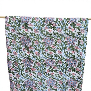 Pure Cotton Hand Block <b>Fabric</b> Organic Combed Yarn Woven Textile for Apparel and Home Decor Premium Organic Cotton Handcrafted - Product Image 1