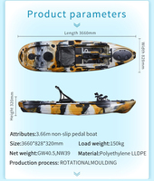 Kayak de pêche pour une personne Kayak à moteur électrique à pédales