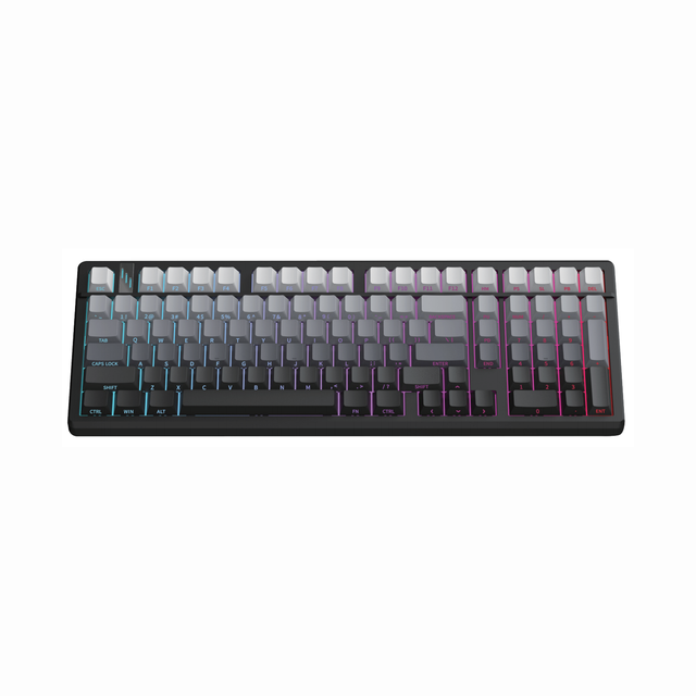PJT-DKB2191 98-Key Mechanical Keyboard Gasket Structure OEM ODM Tri-mode RGB Lighting,Gradient Gray,Baima Switch
