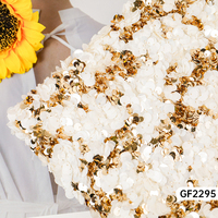 Tissu à Paillettes Épais et Couvrant Blanc et Or Scintillant pour Robes de Soirée, Robes de Fête et Tenues de Cérémonie