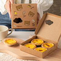 Rabat blanc ivoire carton boîte à tarte aux œufs boîte à pâtisserie emballage boîtes de boulangerie Carton blanc pliant papier Kraft Cu