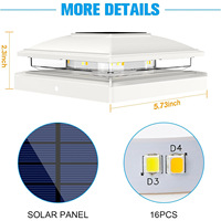 Lámpara Solar LED IP65 de Alta Luminosidad, Luz Blanca Cálida, para Exteriores, con Construcción de Plástico, para Jardines, Cercas, Terrazas o Patios