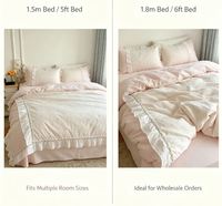 Parure de lit en coton 100% très lourd 40S40S avec dentelle 3D tissée motif Princesse Douce Fille, vente en gros