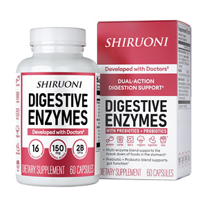 Viên nang hỗ trợ sức khỏe đường ruột, enzyme tiêu hóa tác dụng kép của nhà sản xuất OEM, bổ sung prebiotic và probiotic, 60 viên - Product Image 1