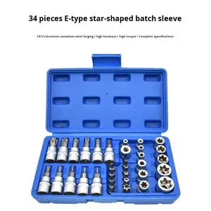 34-Piece Đế Quốc e-loại tự động sửa chữa công cụ Ổ cắm Bit thiết lập chuyên nghiệp sử dụng với Chrome kết thúc OEM tùy chỉnh hỗ trợ - Product Image 3