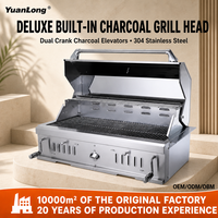 Barbecue professionnel moderne à rôtissoire en acier inoxydable, gril à charbon de bois pour poulet rôti, hauteur réglable, sécurité flamme, facile à utiliser