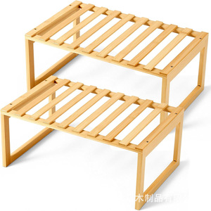 Bamboo <b>Desktop</b> <b>Shelf</b> 50X30CM Freestanding Organizer For Kitchen Bathroom - Product Image 5