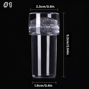 Outil <span class=keywords><strong>de</strong></span> tamponnage pour nail art, tête en silicone transparente colorée avec poignée, pour estampage <span class=keywords><strong>de</strong></span> motifs français sur les ongles - Product Image 2