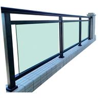 Système de balustrade en aluminium, acier inoxydable et verre trempé, modulaire, pour escalier, balcon, patio, véranda, jardin, cour, terrasse, extérieur