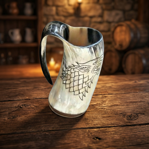 Jarra de Cuerno de Búfalo Pulido Hecha a Mano, Forma Natural, Reutilizable, para Cerveza o Champán, con Logotipo Personalizado Grabado, Impermeable, Estilo Moderno y Antiguo - Product Image 2