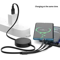 Câble de charge et de données rétractable 5-en-1 à charge rapide 6A USB et Type-C vers Micro USB, Type-C et Lightning pour téléphone et ordinateur portable