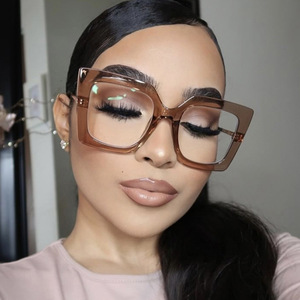 Nueva moda de gran tamaño Retro marco grande logotipo personalizado gafas cuadradas Anti luz azul bloqueo gafas mujeres ordenador gafas UV400 - Product Image 3