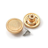 Boutons et rivets en métal Zamac pour jeans et vêtements en denim, avec logo personnalisé et motif plaqué or.