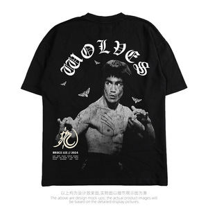 เสื้อยืด DS <span class=keywords><strong>Wolf</strong></span> Head สไตล์อเมริกัน แนวสตรีทแวร์ ฟิตเนส น้ำหนัก 240 กรัม ไซส์ใหญ่ ผ้าฝ้ายแท้ คอกลม แขนสั้น ลายหัวกะโหลก - Product Image 4